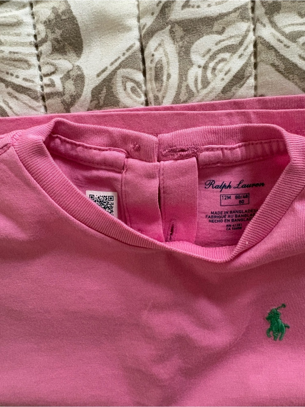 Ralph Lauren Bright Pink Short Sleeve Tee with Green Pony
